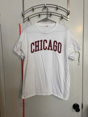 John Galt Brandy Melville White Chicago Graphic T-Shirt